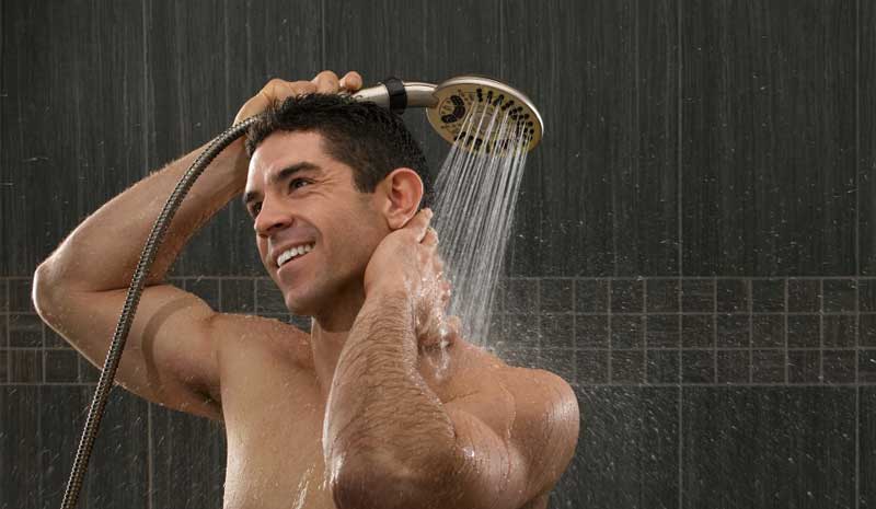 Move shower head closer for rinsing