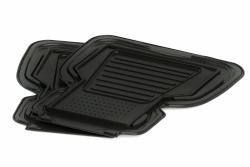 Clean car floor mats with a hand held shower head