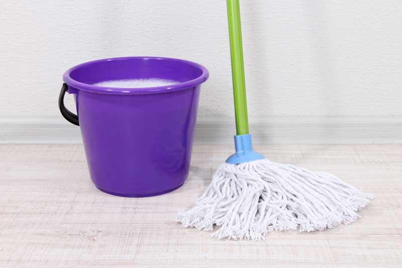 Use shower water to clean floors