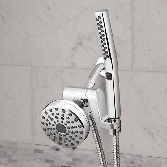 Shower head deals with wand