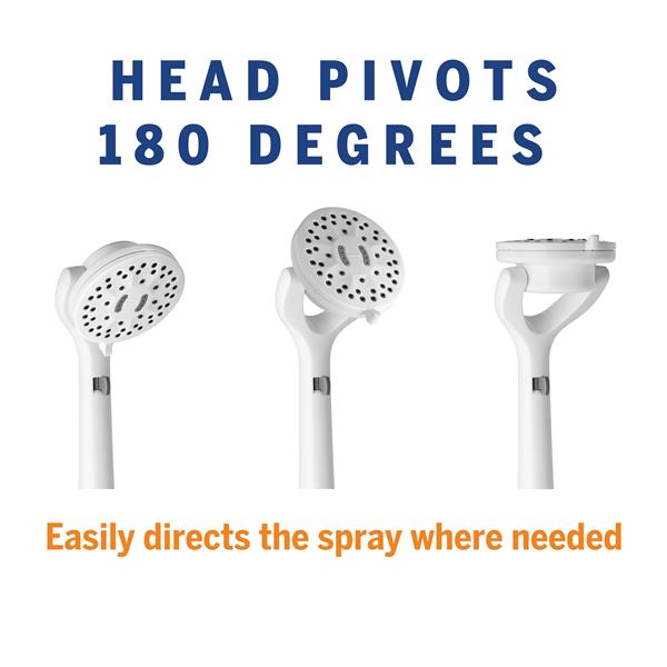 ShowerCare Hand Held Shower Head QBS-561MEB Pivoting Positions