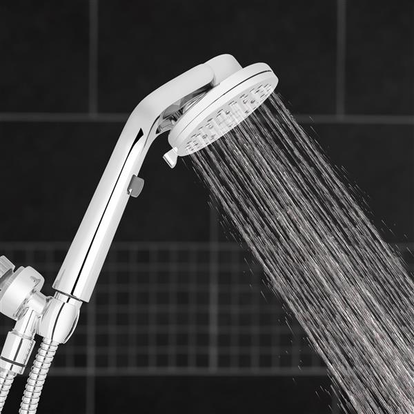 Side View of QBS-563MEB ShowerCare Pivoting Hand Held Shower Head Spraying Water