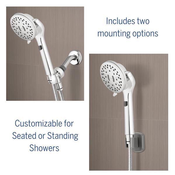 QBS-563MEB ShowerCare Hand Held Shower Head- Mounting Options