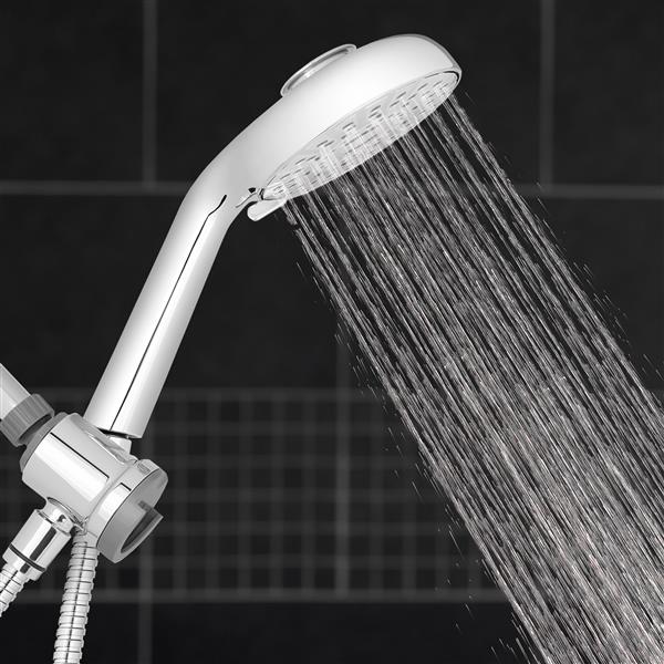 Side View of QMP-863ME Secure Magnetic Hand Held Shower Head Spraying Water
