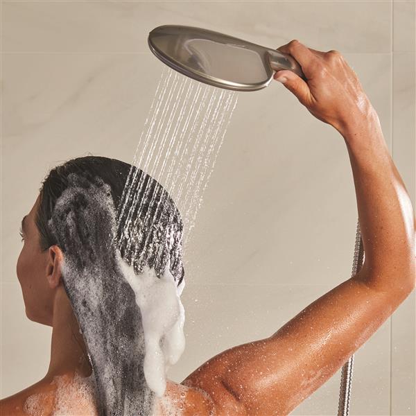ULZ-569ME Hand Held Shower Head PowerComb Spray in Use