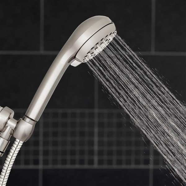 Side View of XAL-649ME Hand Held Shower Head Spraying Water