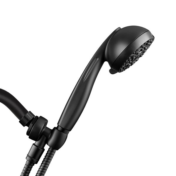 Side View of Matte Black XAS-645ME Hand Held Shower Head