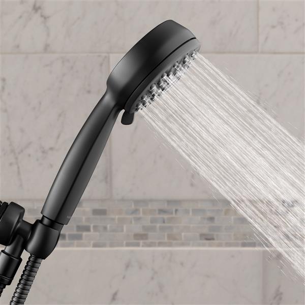 Side View of XPB-765ME Hand Held Shower Head Spraying Water
