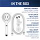 QBS-561MEB ShowerCare Pivoting Hand Held Shower Head Box Contents