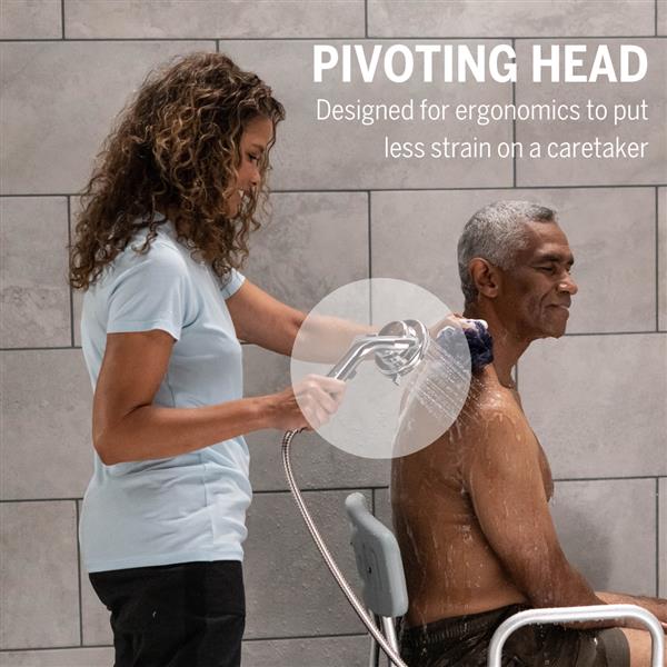 Using QBS-563MEB ShowerCare Pivoting Hand Held Shower Head On Others- Less Strain on Caretaker