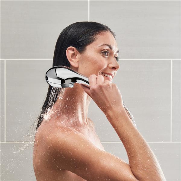 Waterpik PowerPulse Massage Handheld Shower Head - 6 Spray Modes, 5ft Hose, Chrome, 1.8 GPM